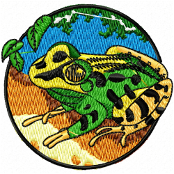 Frogs Embroidery Design 12